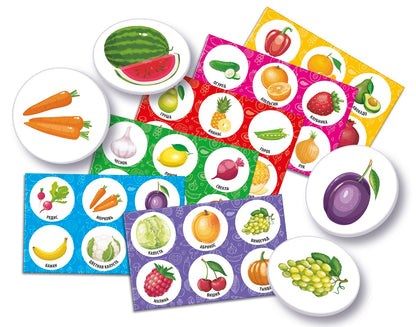 Лото пластмассовое "Овощи, фрукты"