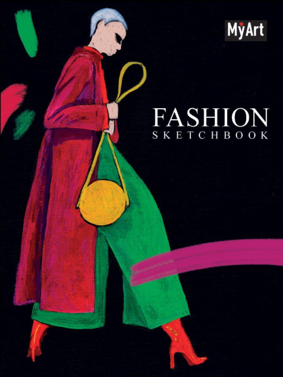 My Art. Fashion СКЕТЧБУК на гребне. Модель с сумкой
