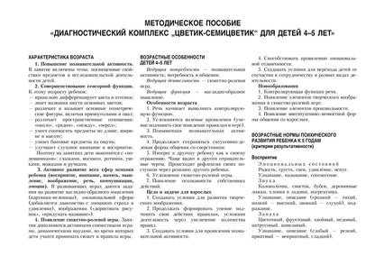 Album de diagnostic "Цветик-семицветик" pour les enfants de 4 à 5 ans.