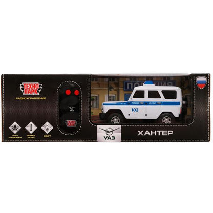 Технопарк. Машина "УАЗ Hunter. Полиция" на р/у 15 см, свет, белый, кор. арт.HUNTER-15RCPOL-WH