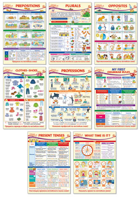 *КБ-14145 Комплект плакатов А3. Образовательные плакаты английскому языку для 3 класса (8 шт.)