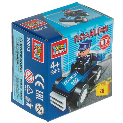 Конструктор ПОЛИЦЕЙСКИЙ на машине, 26 дет. Город мастеров в кор.240шт