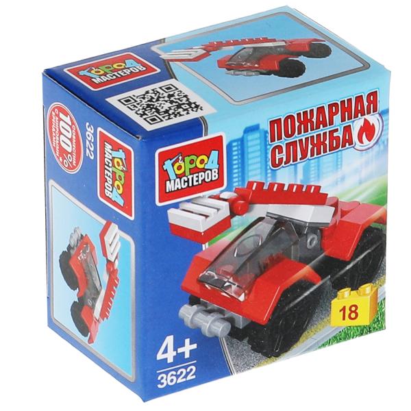 Конструктор ПОЖАРНАЯ МАШИНА, 18дет. Город мастеров в кор.2*120шт