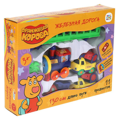 Железная дорога "Оранжевая корова" 28*21*6см в кор. ТМ "ИГРАЕМ ВМЕСТЕ" в кор.2*15шт