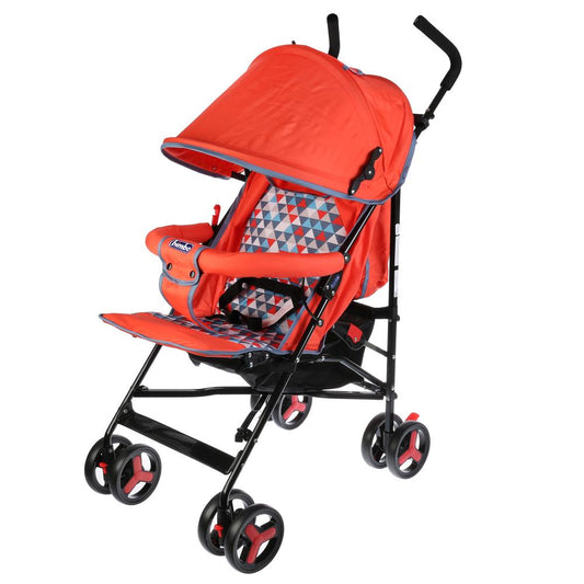 КОЛЯСКА-ТРОСТЬ "BIMBO" КОЛЕСА 8*5,5", ГЛУБОКОЕ КАНАПЕ, ЧЕХОЛ, 3 ТОЧ. РЕМЕНЬ, ЦВЕТ КРАСНЫЙ в кор.4шт