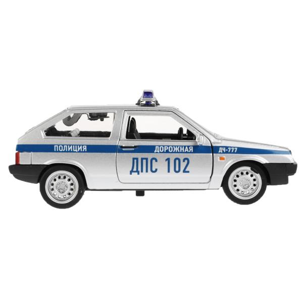 Machine en métal LADA-2108 "СПУТНИК" ПОЛИЦИЯ 12 см, двери, багаж, кор. Parc technologique dans le cor.2*36шт