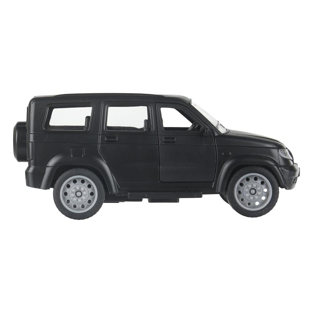 Машина пластик UAZ ПАТРИОТ 13,5 см, инерц,двери,черный,кор. Технопарк в кор.2*60шт