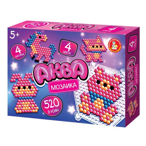 Аквамозаика "Розовые животные" 4 фигурки