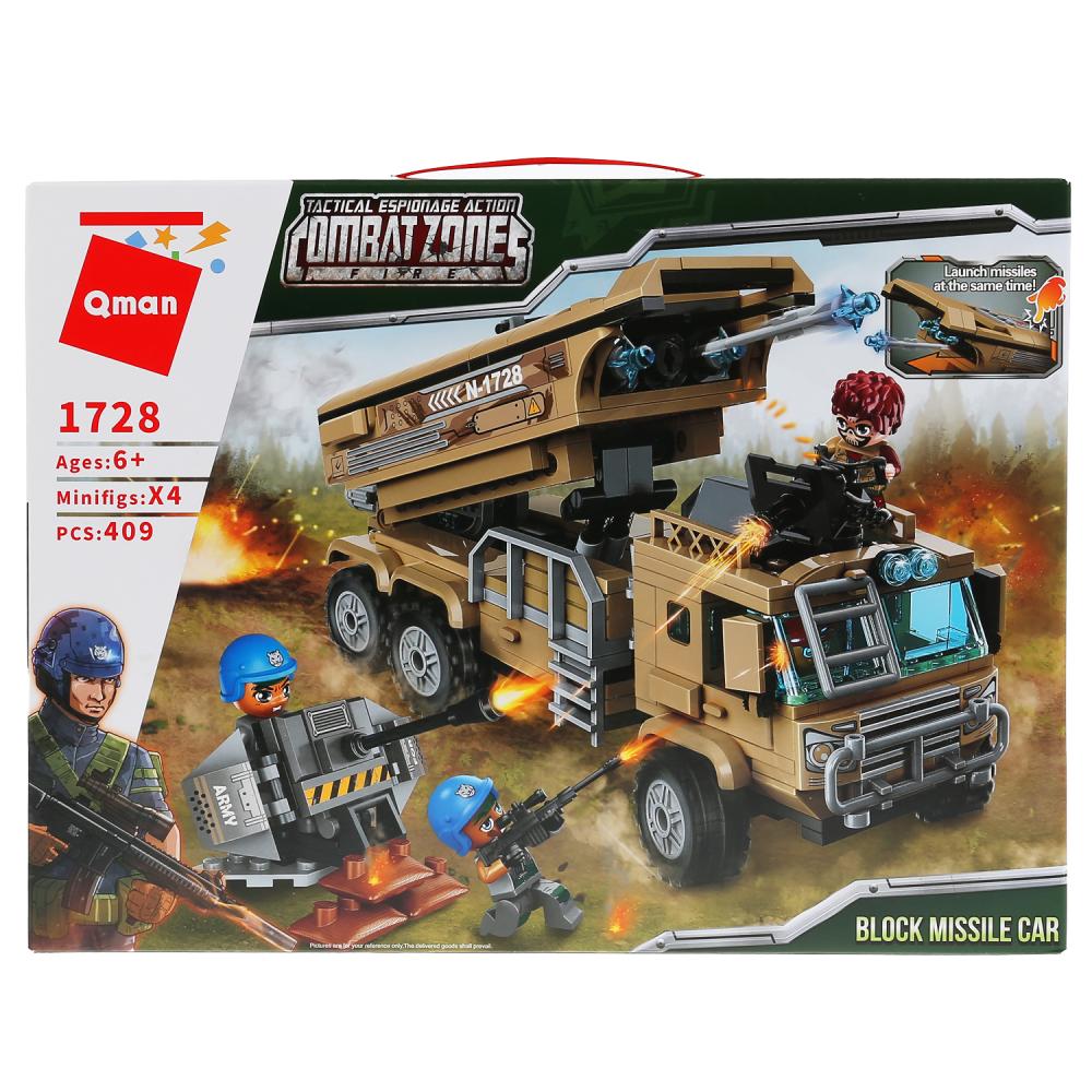 Конструктор пласт. военный, с фигурками и аксесс., 409дет. в кор. в кор.24шт (Собран)