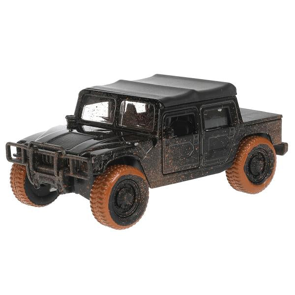 Машина металл HUMMER h1 ПИКАП с грязью, 12 см, дв., баг., инерц., кор. Технопарк в кор.2*24шт