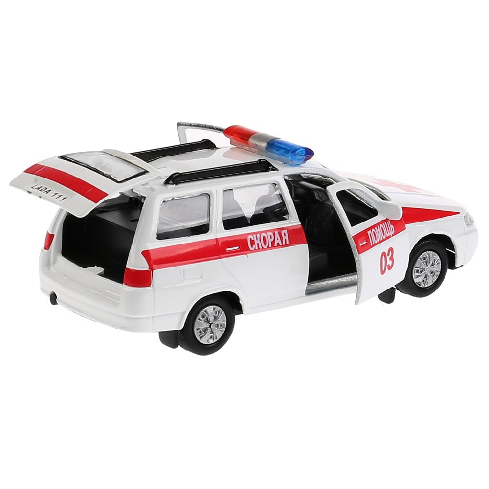 Machine en métal LADA 111 de 12 cm, ouverte. двери и багажник, инерц в кор. ТМ Технопарк в кор.2*24шт