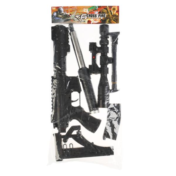 Автомат (п) с лазер. прицелом, съемный магазин и приклад 2019 в пак. в кор.4*12шт