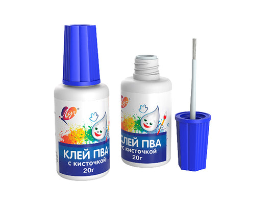 Луч. Клей ПВА с кисточкой (поштучно) 20 гр. арт.29С 1719-08 /120