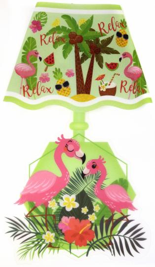 Наклейка Веселый светильник Фламинго