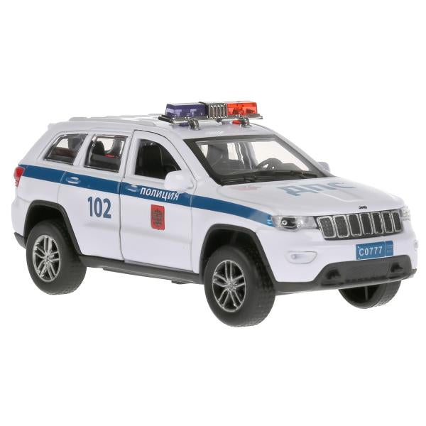 CHEROKEE-12POL-WH Machine en métal "jeep grand cherokee police" 12 cm, iner., bel en cor. Parc technologique