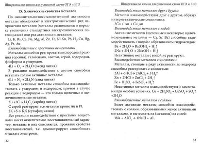 Шпаргалка по химии для успешной сдачи ОГЭ и ЕГЭ