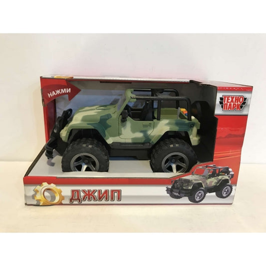 WY391A 237173 МАШИНА "ТЕХНОПАРК" ПЛАСТ. ИНЕРЦ. ДЖИП 22СМ, СВЕТ+ЗВУК, ОТКРЫВ ДВЕРИ В РУСС. КОР. à к