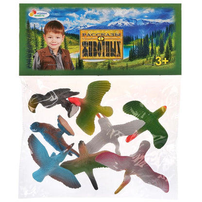 Игрушка пластизоль Играем Вместе птицы 4" асс. 8 шт, в пак с хэд (русс. уп.) в кор.2*120шт