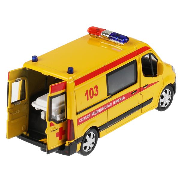 Machine en métal RENAULT MASTER РЕАНИМАЦИЯ 14 см, double, nez, инерц, кор. Parc technologique dans le cor.2*32шт