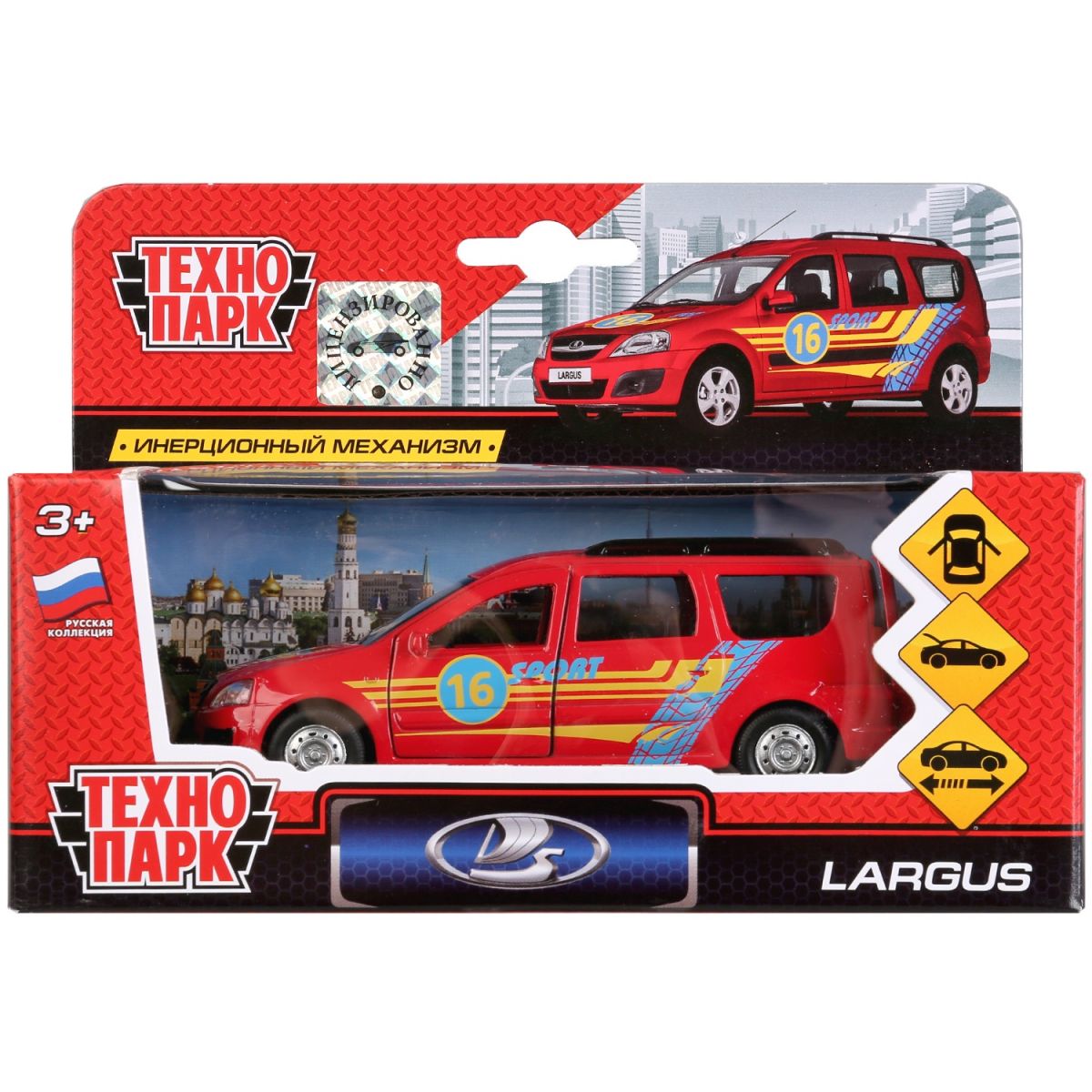 Машина металл LADA Largus спорт 12см, открыв.двери и багажник, инерц. в кор. Технопарк в кор.2*24шт