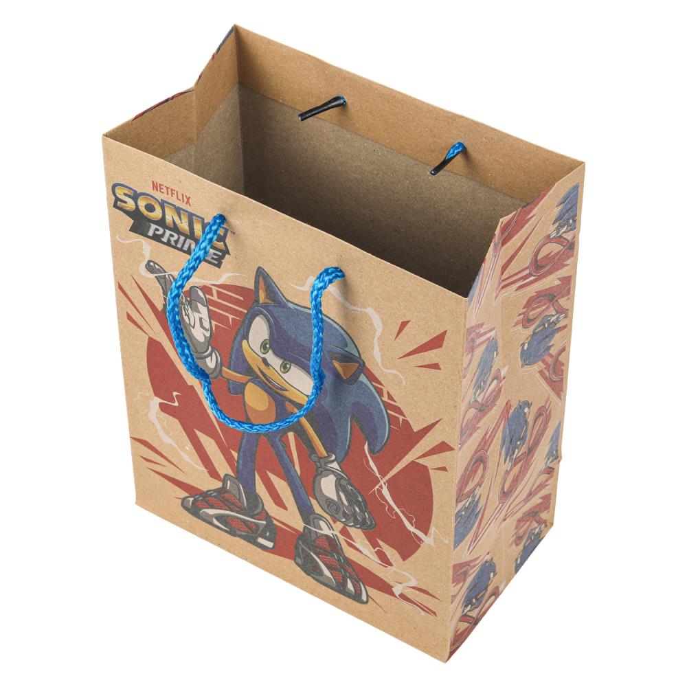 Пакет подарочный крафт Sonic Соник m, 18*23*10 см ЧУДО ПРАЗДНИК в кор.12*12шт