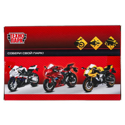 Модель металл yamaha yzf-r1 МОТОЦИКЛ, 17 см, вращающийся руль, подвеска Технопарк в кор.24шт