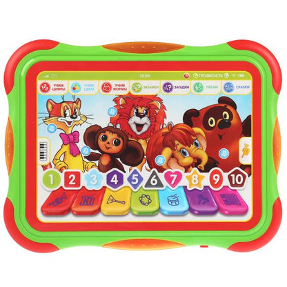 Обучающий планшет песни из м/ф, "Союзмультфильм" учим цифры,формы,цвета в пласт. "Умка" в кор2*24шт