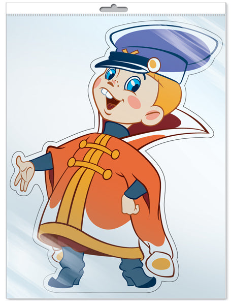 *ФМ2-12400 ПЛАКАТ ВЫРУБНОЙ А4 В ПАКЕТЕ. Вовка из м-ф Вовка в тридевятом царстве (блестки в LAC, в индивидуальной упаковке, с европодвесом и клеевым клапаном)