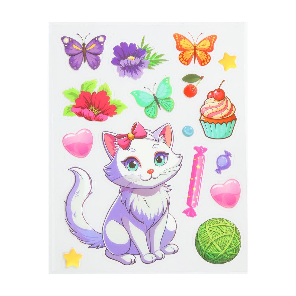 Картина наклейками кошечка МУЛЬТИ АРТ в кор.50шт