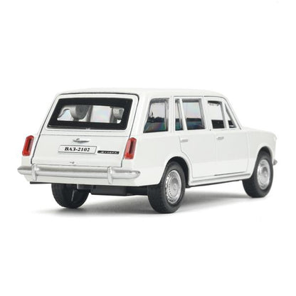 Технопарк. ВАЗ-2102 "Жигули" 12 см, металл, двери, баг., инерц, белый, кор. арт.2102-12-WH-WOD
