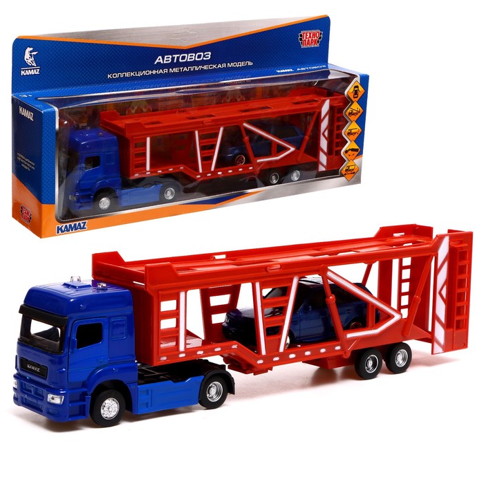 Technoparc. Machine "Kamaz Автовоз" 17 cm, métaux doubles, pour cela, machine, art.KAMTRANSP-30-BUOG