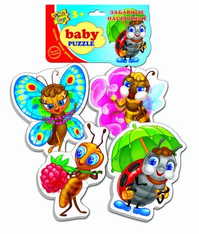 VladiToys. Мягкие пазлы (Baby puzzle) арт.VT1106-06 "Забавные насекомые" /100 в пакете