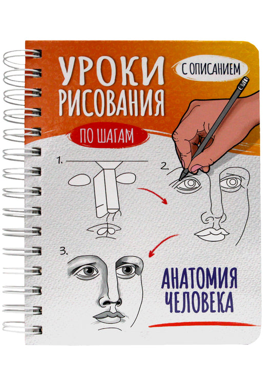 СКЕТЧБУК А5 УРОКИ РИСОВАНИЯ ПО ШАГАМ. АНАТОМИЯ ЧЕЛОВЕКА