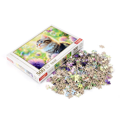 Кот с мыльными пузырями. Пазлы классические в кор. 500 pièces. 320х225х40 mm. Умные игры в кор.10шт