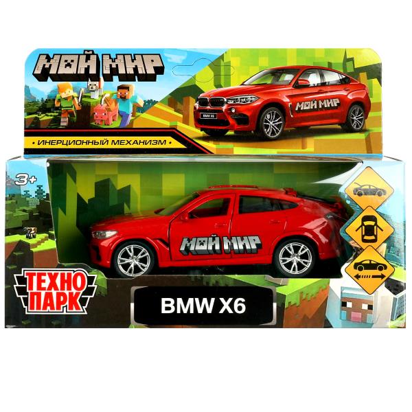 Машина металл BMW X6 12 cm, double, bagage, iner, красный мой мир, кор. Parc technologique dans le cor.2*36шт