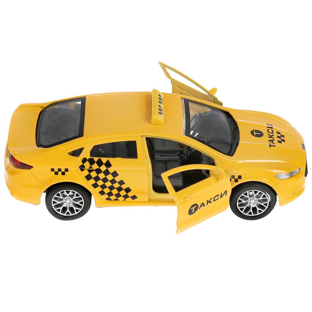 Машина металл свет-звук FORD MONDEO ТАКСИ 12 cm, двери, багаж, инерц, кор. Технопарк в кор.2*36шт