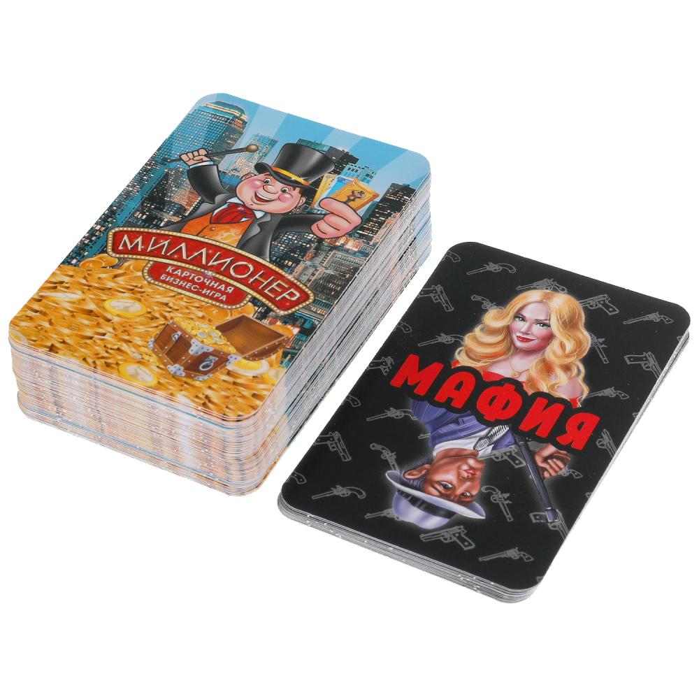 Настольная игра 2в1 "Мафия / Миллионер". (80 карточек, 55х85мм). 138х170х40мм. Умные игры в кор.50шт
