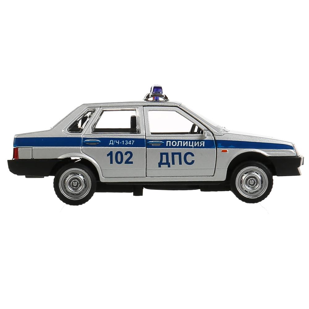 Machine en métal pour le véhicule LADA-21099 "СПУТНИК" ПОЛИЦИЯ 12 см, двери, кор. Parc technologique dans le cor.2*36шт