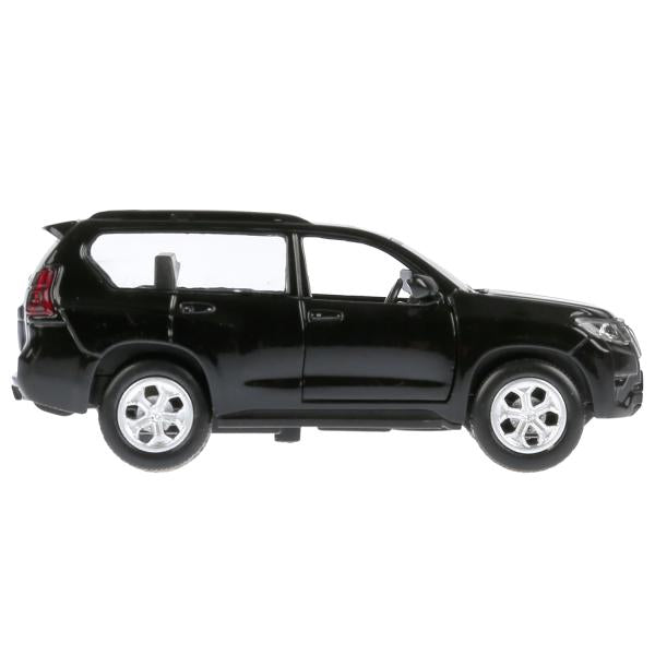 Machine en métal noir "TOYOTA PRADO"12 cm, extérieur. двери, инерц.,черный в кор. Parc technologique dans le cor.2*36шт