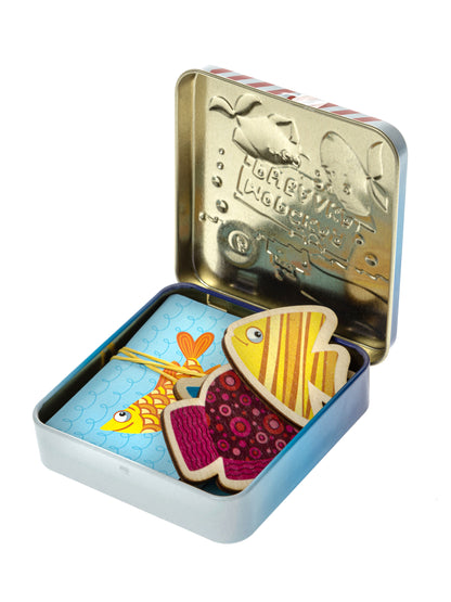 Игра настольная карточная "Морская рыбалка" (жестяная коробочка)