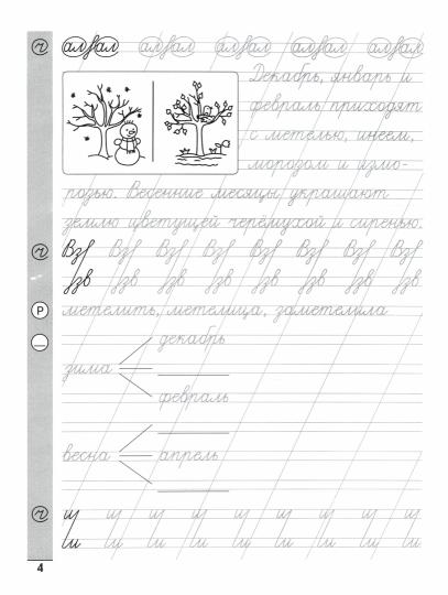Чистописание + словарные слова