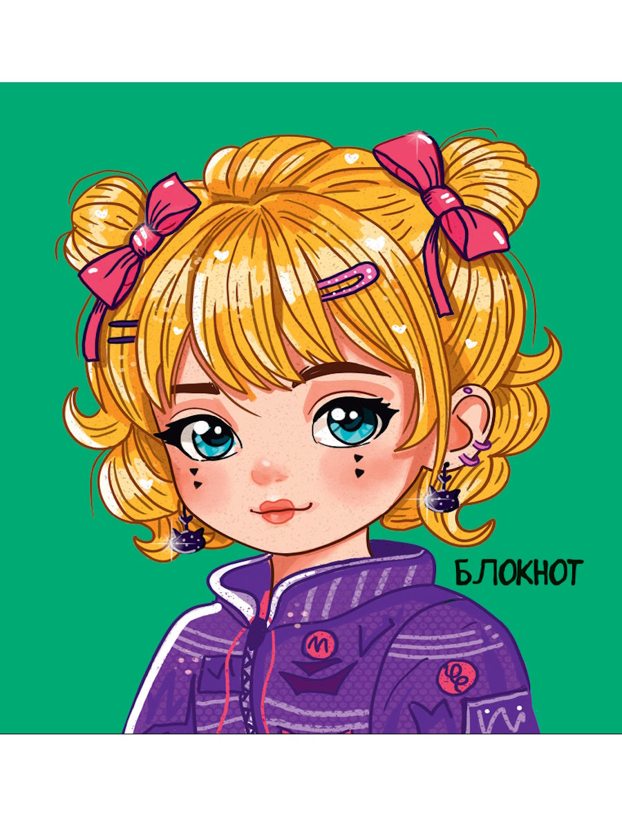 Mon Art. БЛОКНОТ в клетку Мой mini блокнот. Зелёный