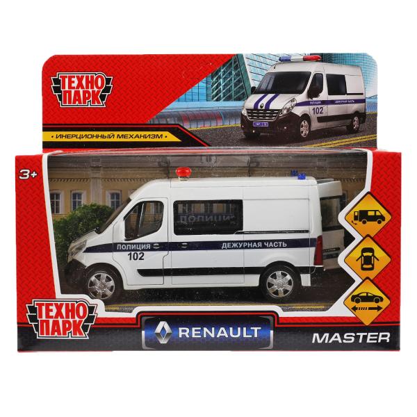 MASTER-14POL-WH 326462 Machine métallique RENAULT MASTER ПОЛИЦИЯ 14 см, double, инерц, белый, кор. Technologie