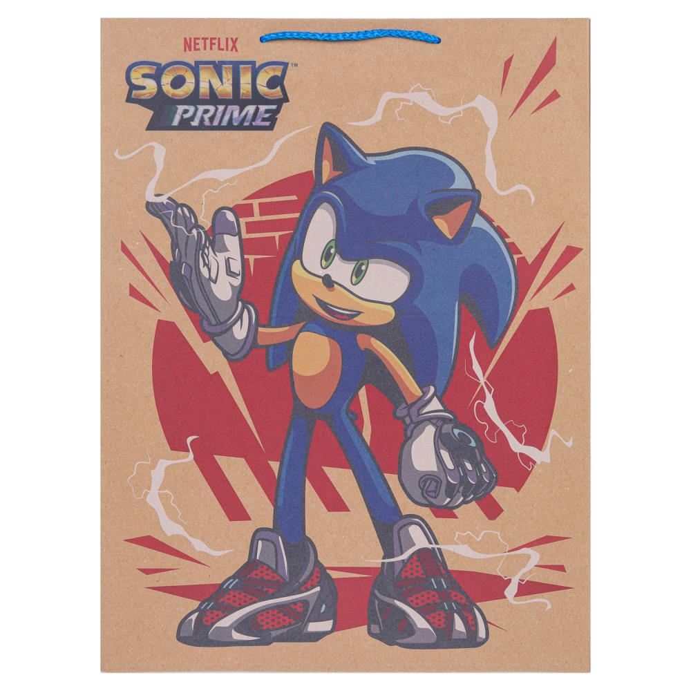 Пакет подарочный крафт Sonic Соник, xl 33,5*45*15 см ЧУДО ПРАЗДНИК в кор.5*12шт