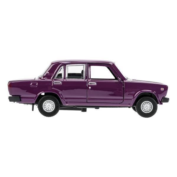 Машина металл LADA ваз-2105 1997 12 cm, двери, багаж, инерц.баклажан, кор. Технопарк в кор.2*36шт