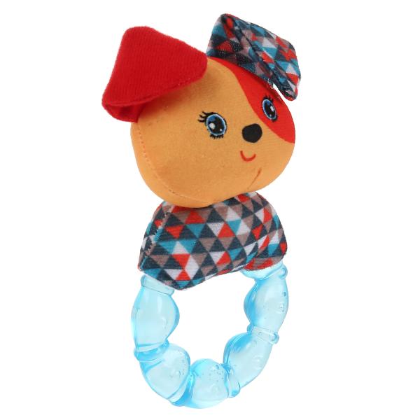 Текстильная игрушка погремушка с охлаждающим кольцом "умная собачка" Умка на карт. в кор.312шт