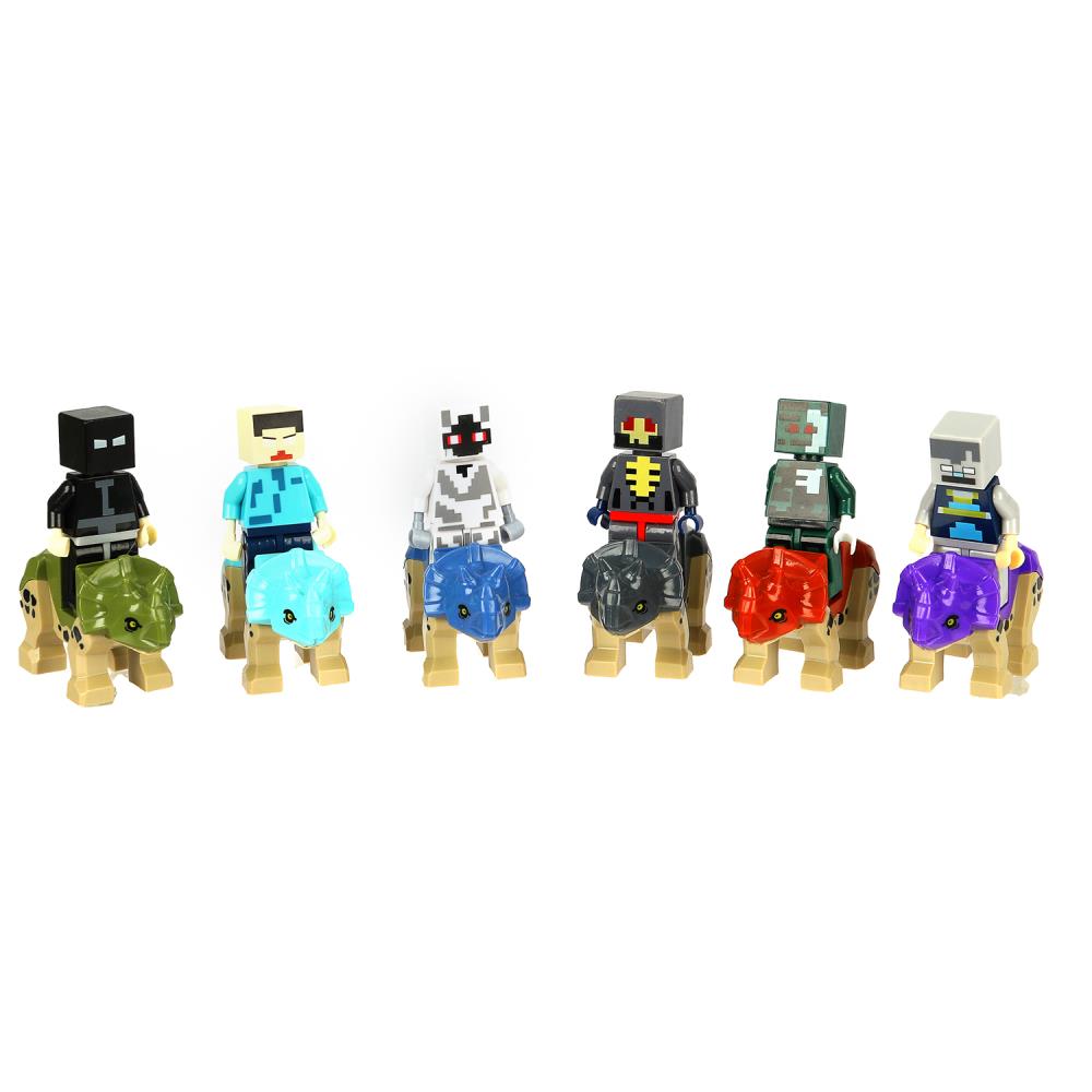 Figurines de construction pour mon monde + dinosaures -12 pièces. Grands maîtres en cor.2*60шт