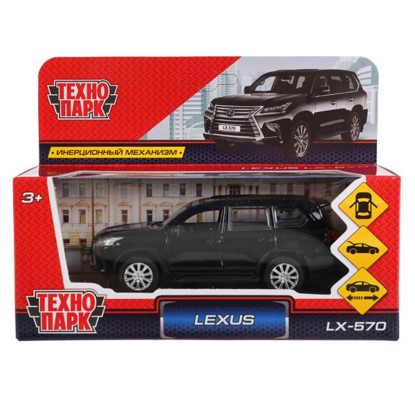 LX570-BK 280930 Machine en métal LEXUS LX-570 pour 12 cm, double, bagage, moteur, noir, couleur. Technopar