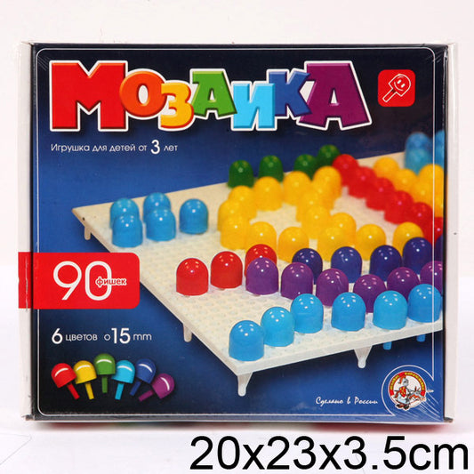 Мозаика. 90 фишек, 6 цветов, 15 мм