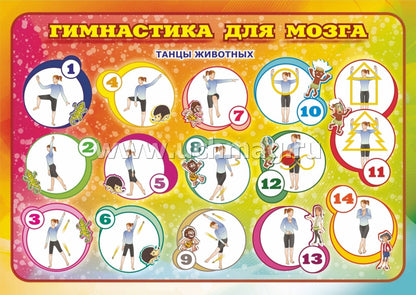 Комплект плакатов "Утренняя гимнастика для детей". 4 плаката с методическим сопровождением. (Формат А2, картон макулатурный, пл. 340)